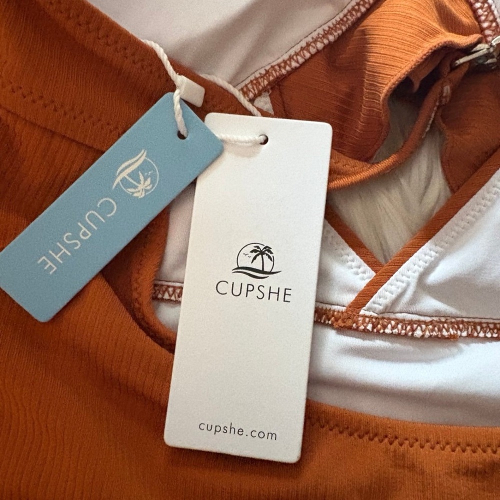 Cupshe Rust Ruffle One-Piece Swimsuit - Picture 4 of 5